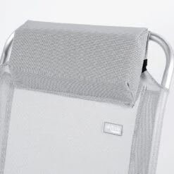 AKTIVE - Chaise Pliante Haute Avec Dossier Haut Réglable 5 Positions, Gris -Camping Soldes aktive chaise pliante haute avec dossier haut reglable 5 positions gris 4