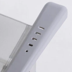 AKTIVE - Chaise Pliante Haute Avec Dossier Haut Réglable 5 Positions, Gris -Camping Soldes aktive chaise pliante haute avec dossier haut reglable 5 positions gris 5