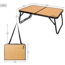 AKTIVE - Table De Camping Pliante Effet Bambou, 60x40x25 Cm -Camping Soldes aktive table de camping pliante effet bambou 60x40x25 cm 3
