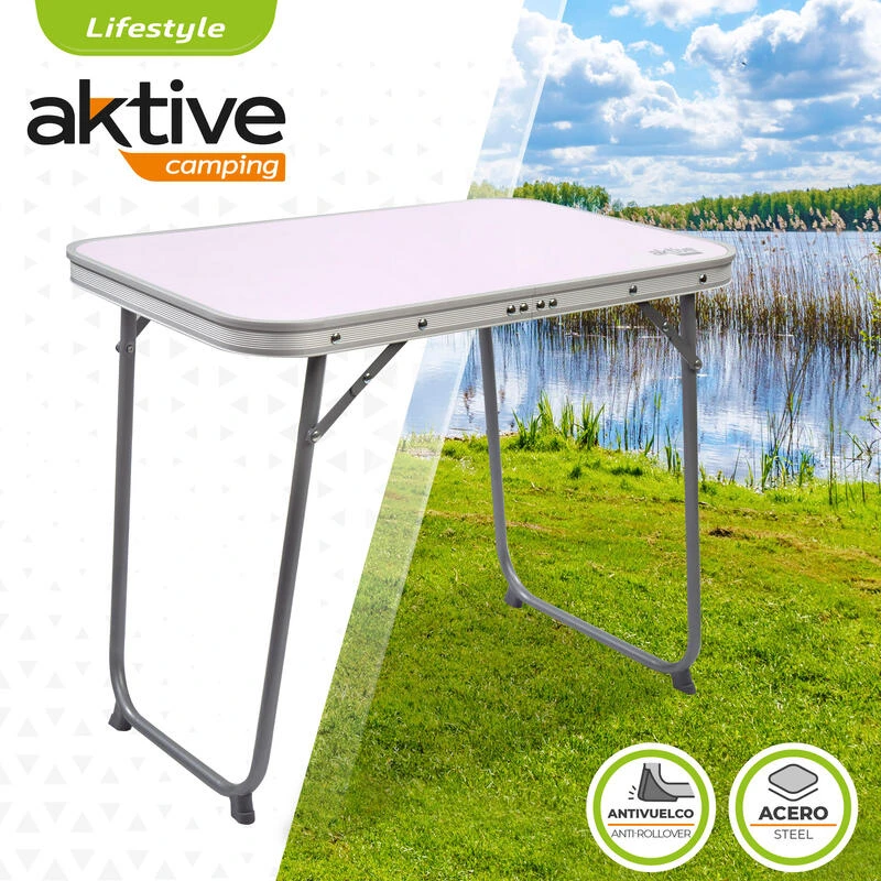 AKTIVE - Table Pliante Avec Poignée De Transport. Table De Camping 60x40x50 Cm 2 AKTIVE - Table Pliante Avec Poignée De Transport. Table De Camping 60x40x50 Cm – Image 2