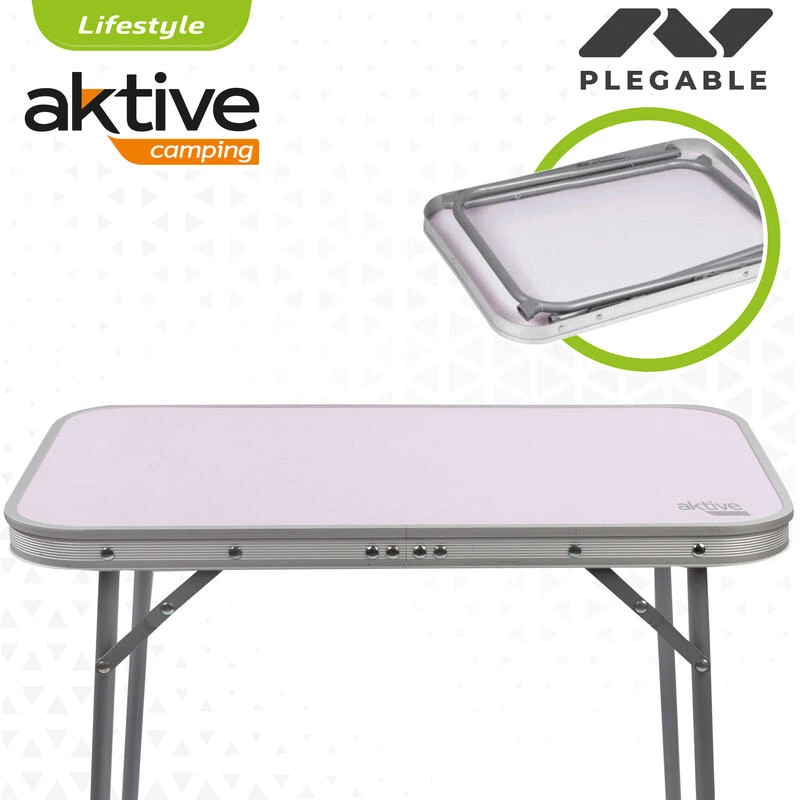 AKTIVE - Table Pliante Avec Poignée De Transport. Table De Camping 60x40x50 Cm 3 AKTIVE - Table Pliante Avec Poignée De Transport. Table De Camping 60x40x50 Cm – Image 3