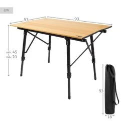 AKTIVE - Table Pliante Glampling Hauteur Réglable. Table De Camping, 90 X 57 Cm -Camping Soldes aktive table pliante glampling hauteur reglable table de camping 90 x 57 cm 3