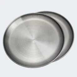 Assiette Plate De Camping | Diamètre Env. 23 Cm | Acier Inox | 2 Assiettes -Camping Soldes assiette plate de camping diametre env 23 cm acier inox 2 assiettes 2
