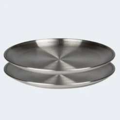 Assiette Plate De Camping | Diamètre Env. 23 Cm | Acier Inox | 2 Assiettes -Camping Soldes assiette plate de camping diametre env 23 cm acier inox 2 assiettes 5