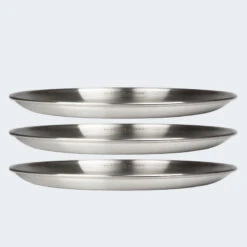 Assiette Plate De Camping | Diamètre Env. 23 Cm | Acier Inox | 3 Assiettes -Camping Soldes assiette plate de camping diametre env 23 cm acier inox 3 assiettes 6