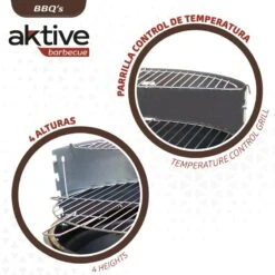 Barbecue Portable Rond 4 Hauteurs Aktive -Camping Soldes barbecue portable rond 4 hauteurs aktive 2