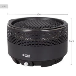 Barbecue Rond Noir Sans Fumée 2 En 1 Ø34 Cm Aktive -Camping Soldes barbecue rond noir sans fumee 2 en 1 o34 cm aktive 3
