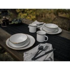 Barebones Assiettes Et Plateaux En émail - 2 Pièces - Coquille D'Oeuf -Camping Soldes barebones assiettes et plateaux en email 2 pieces coquille doeuf 3
