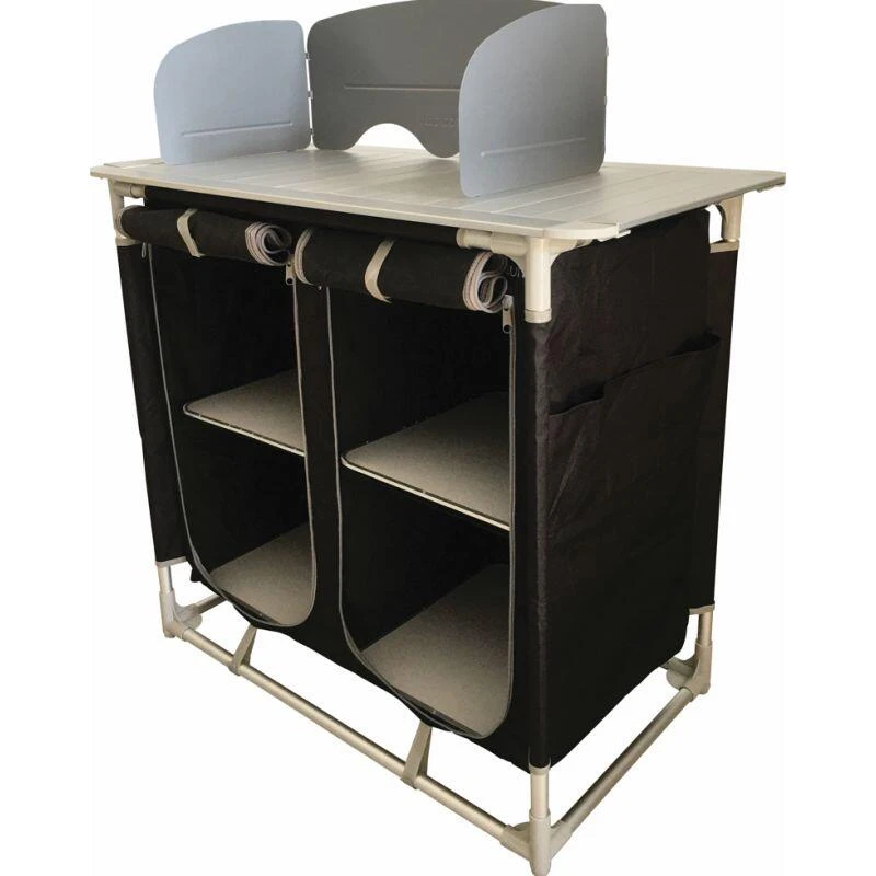 BAYASUN Meuble De Cuisine 4 Étagères Pieds Réglables Gris 2 BAYASUN Meuble De Cuisine 4 Étagères Pieds Réglables Gris – Image 2