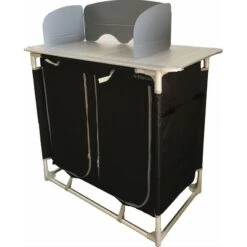 BAYASUN Meuble De Cuisine 4 Étagères Pieds Réglables Gris 7 BAYASUN Meuble De Cuisine 4 Étagères Pieds Réglables Gris -Camping Soldes bayasun meuble de cuisine 4 etageres pieds reglables gris 2