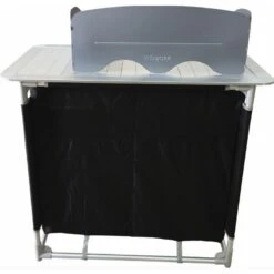 BAYASUN Meuble De Cuisine 4 Étagères Pieds Réglables Gris 9 BAYASUN Meuble De Cuisine 4 Étagères Pieds Réglables Gris -Camping Soldes bayasun meuble de cuisine 4 etageres pieds reglables gris 4