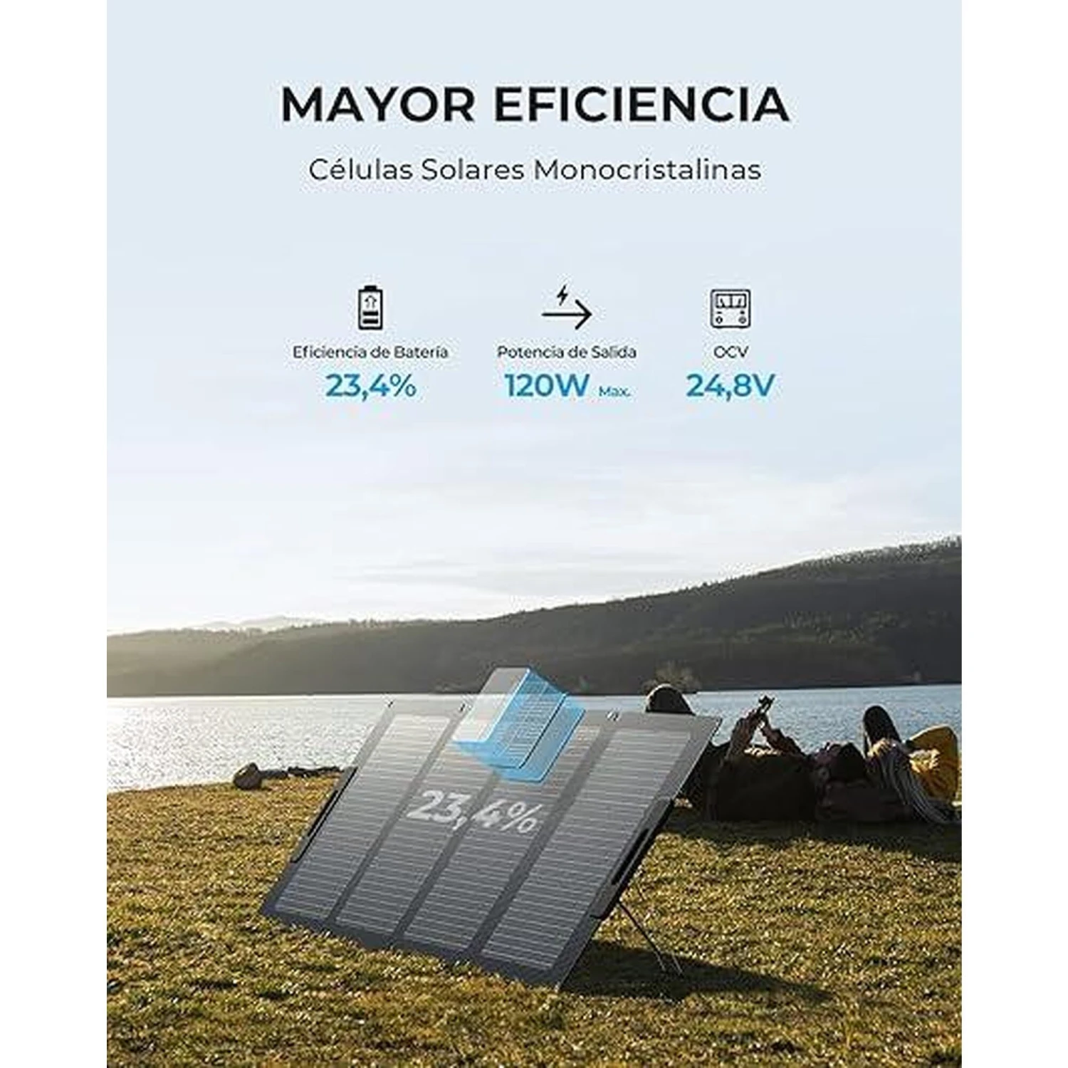 BLUETTI Panneau Solaire PV120S Pour Camping, Jardin, Voyage 2 BLUETTI Panneau Solaire PV120S Pour Camping, Jardin, Voyage – Image 2