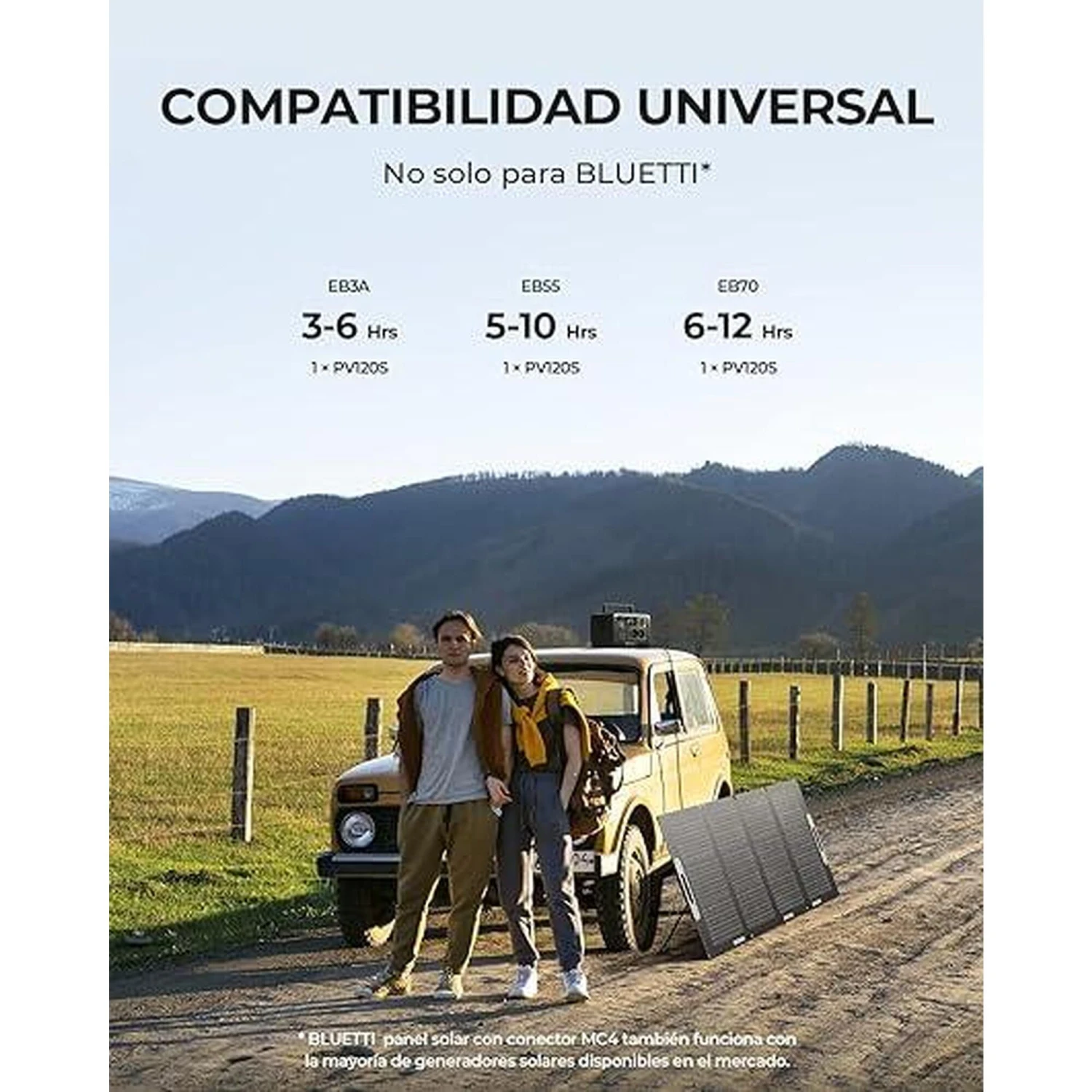BLUETTI Panneau Solaire PV120S Pour Camping, Jardin, Voyage 3 BLUETTI Panneau Solaire PV120S Pour Camping, Jardin, Voyage – Image 3