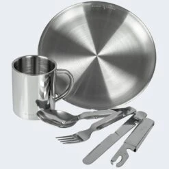 Camping Assiette Plate, Couverts Et Tasse Isotherme Set | Acier Inoxydable -Camping Soldes camping assiette plate couverts et tasse isotherme set acier inoxydable 2