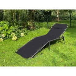 Chaise Longue Torget - Transat - Bain De Soleil 190x60x30 Cm - 150 Kg - Pliable -Camping Soldes chaise longue torget transat bain de soleil 190x60x30 cm 150 kg pliable 4