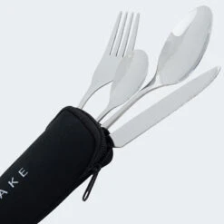 Couverts De Camping Set | Fourchette, Couteau, 2 Cuillères | Incl. Sac | Acier -Camping Soldes couverts de camping set fourchette couteau 2 cuilleres incl sac acier 3