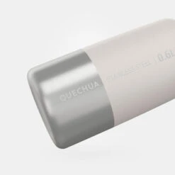 Quechua Gourde Inox 0,6L Avec Bouchon à Vis Pour La Randonnée - Blanc -Camping Soldes gourde inox 06l avec bouchon a vis pour la randonnee blanc 2