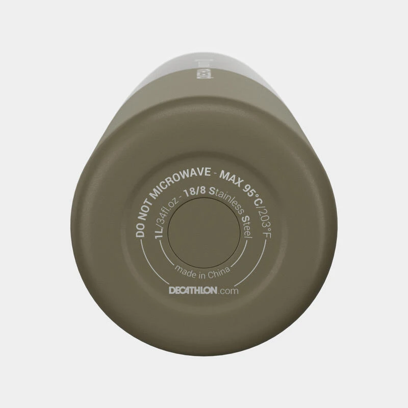 Quechua Gourde Isotherme Inox 1L Bouchon à Ouverture Rapide Pour La Randonnée - Kaki 10 Quechua Gourde Isotherme Inox 1L Bouchon à Ouverture Rapide Pour La Randonnée - Kaki – Image 10