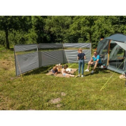 Paravent De Camping Bora - Brise-Vue - 6,0 X 1,4 M - Résistant Au Vent - Gris -Camping Soldes paravent de camping bora brise vue 60 x 14 m resistant au vent gris 2