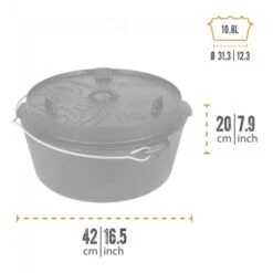 Petromax Dutch Oven FT12-12QT - Sans Pieds -Camping Soldes petromax dutch oven ft12 12qt sans pieds 2