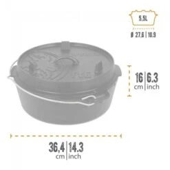 Petromax Dutch Oven FT6-6QT - Sans Pieds 7 Petromax Dutch Oven FT6-6QT - Sans Pieds -Camping Soldes petromax dutch oven ft6 6qt sans pieds 2