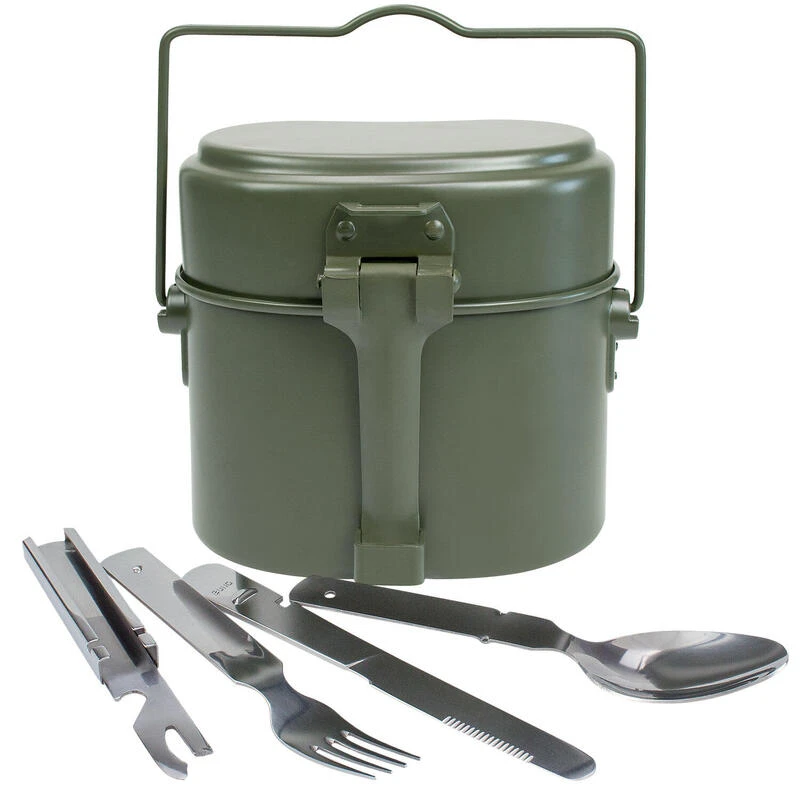 Set De Batterie De Cuisine & Couverts De Camping | Aluminium & Inox 1 Set De Batterie De Cuisine & Couverts De Camping | Aluminium & Inox