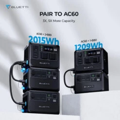 Station Électrique Portable BLUETTI AC60+B80+PV200,IP65 Générateur Solaire -Camping Soldes station electrique portable bluetti ac60b80pv200ip65 generateur solaire 5