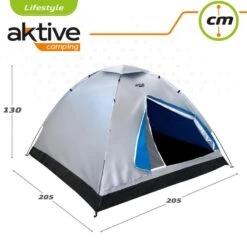 Tente 4 Hommes 205x205x130 Cm Aktive 6 Tente 4 Hommes 205x205x130 Cm Aktive -Camping Soldes tente 4 hommes 205x205x130 cm aktive 2
