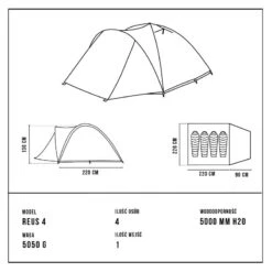 Tente De Camping - Alpinus REUS 4 - 4 Places -Camping Soldes tente de camping alpinus reus 4 4 places 2