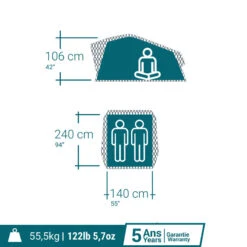 Quechua TENTE DE TOIT MH500 FRESH & BLACK 2P -Camping Soldes tente de toit mh500 fresh and black 2p 3