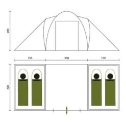 Tente Dôme Hammerfest 4 Sleeper Protect - Sol Cousu - 4 Pers - 2 Cabines Noires -Camping Soldes tente dome hammerfest 4 sleeper protect sol cousu 4 pers 2 cabines noires 6