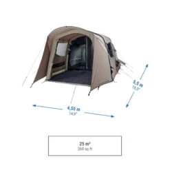 Quechua Tente Gonflable De Camping - AirSeconds 4.2 Polycoton - 4 Personnes - 2 Chambres -Camping Soldes tente gonflable de camping airseconds 42 polycoton 4 personnes 2 chambres 2