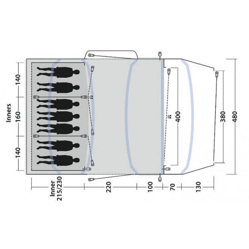 Tente Gonflable Outwell Jacksondale 7PA 3 Tente Gonflable Outwell Jacksondale 7PA – Image 3