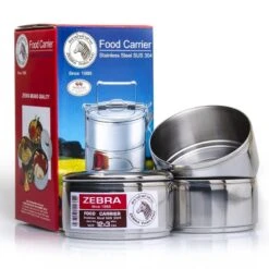 Zebra Porte-nourriture En Acier Inoxydable 12cm X 3 Couches -Camping Soldes zebra porte nourriture en acier inoxydable 12cm x 3 couches 2